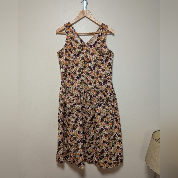 Handmade Dresses & Skirts - Vintage-Style Sleeveless Floral Dress – Women’s Medium – Multicolor